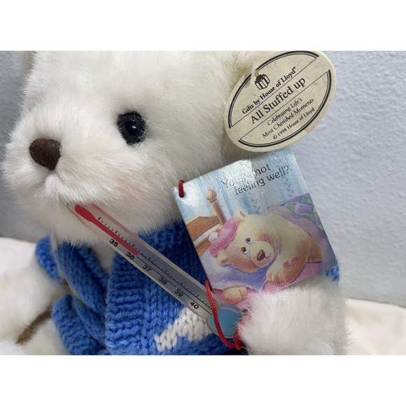 '98 Russ "All Stuffed Up" Get Well‎ Soon Bear. Tags Attached . Gift . Collection - Picture 2 of 4